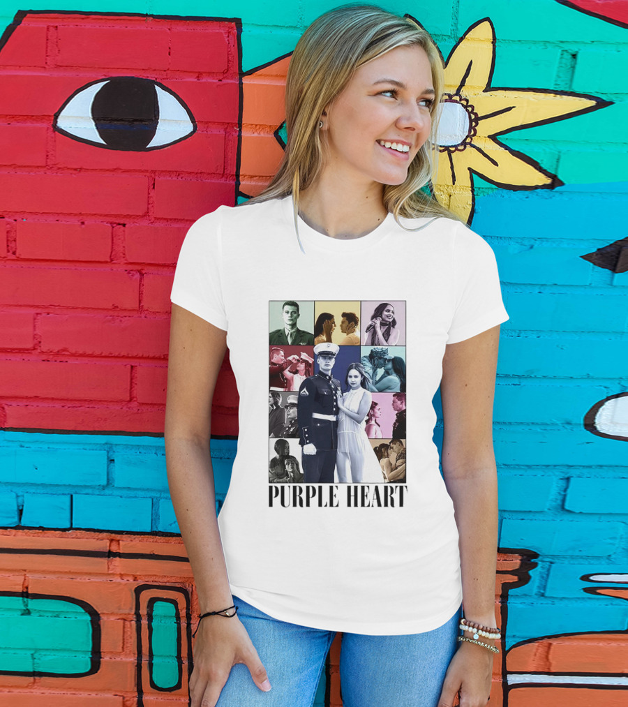 Purple Heart Military Romance And Relationships Montage T-Shirt