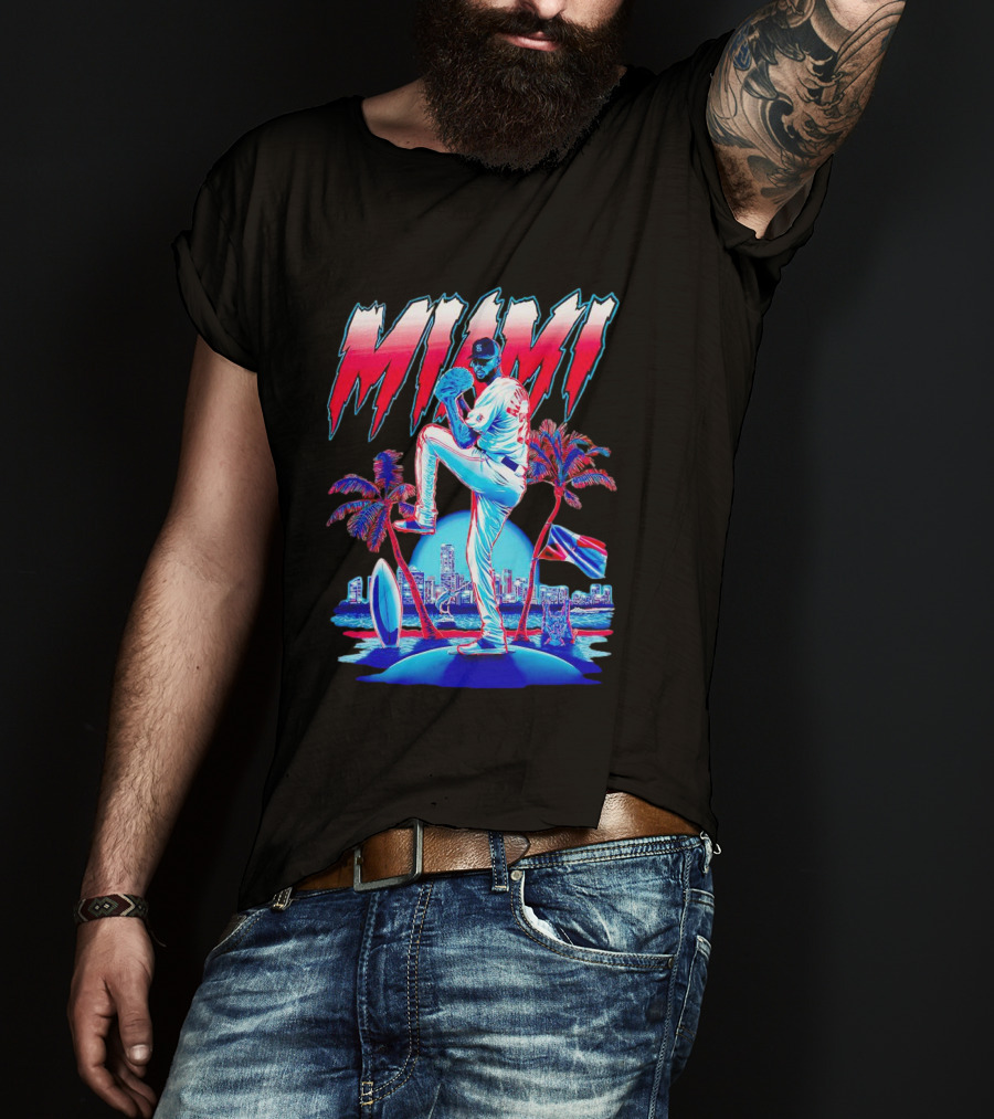 Miami Marlins Sandy Alcántara Cartoon Vintage T-Shirt