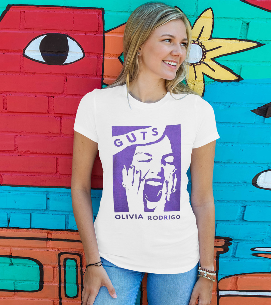 Guts Olivia Rodrigo Vintage Purple Face T-Shirt