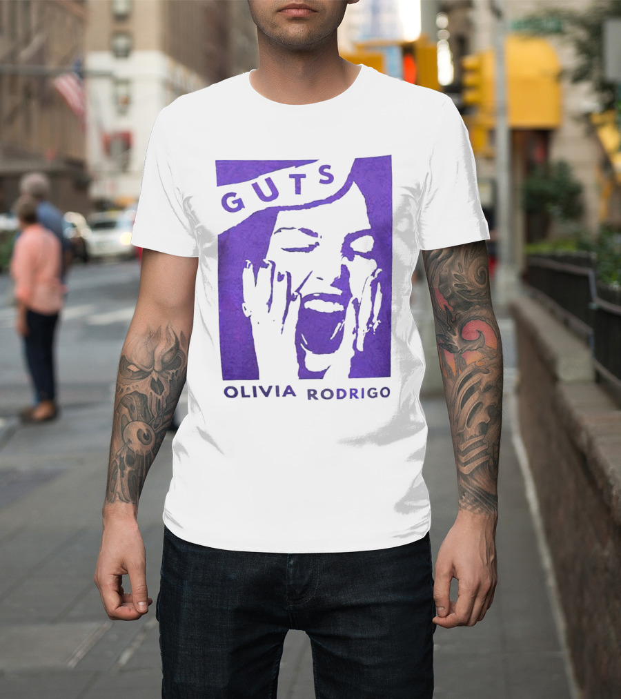 Guts Olivia Rodrigo Vintage Purple Face T-Shirt