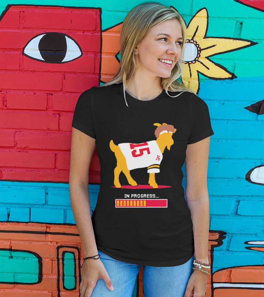 Goat In Progress Patrick Mahomes Kansas City Chiefs Number 15 T-Shirt