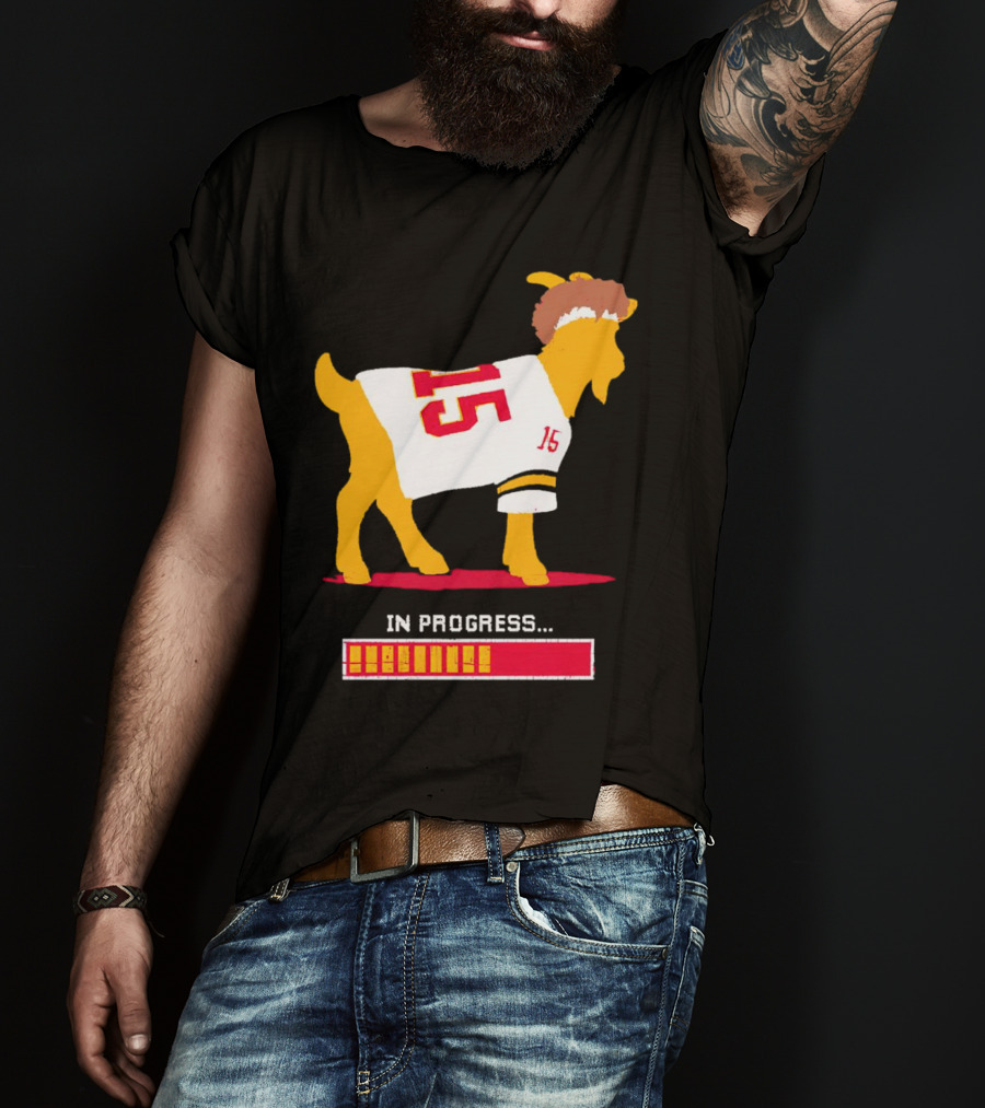 Goat In Progress Patrick Mahomes Kansas City Chiefs Number 15 T-Shirt