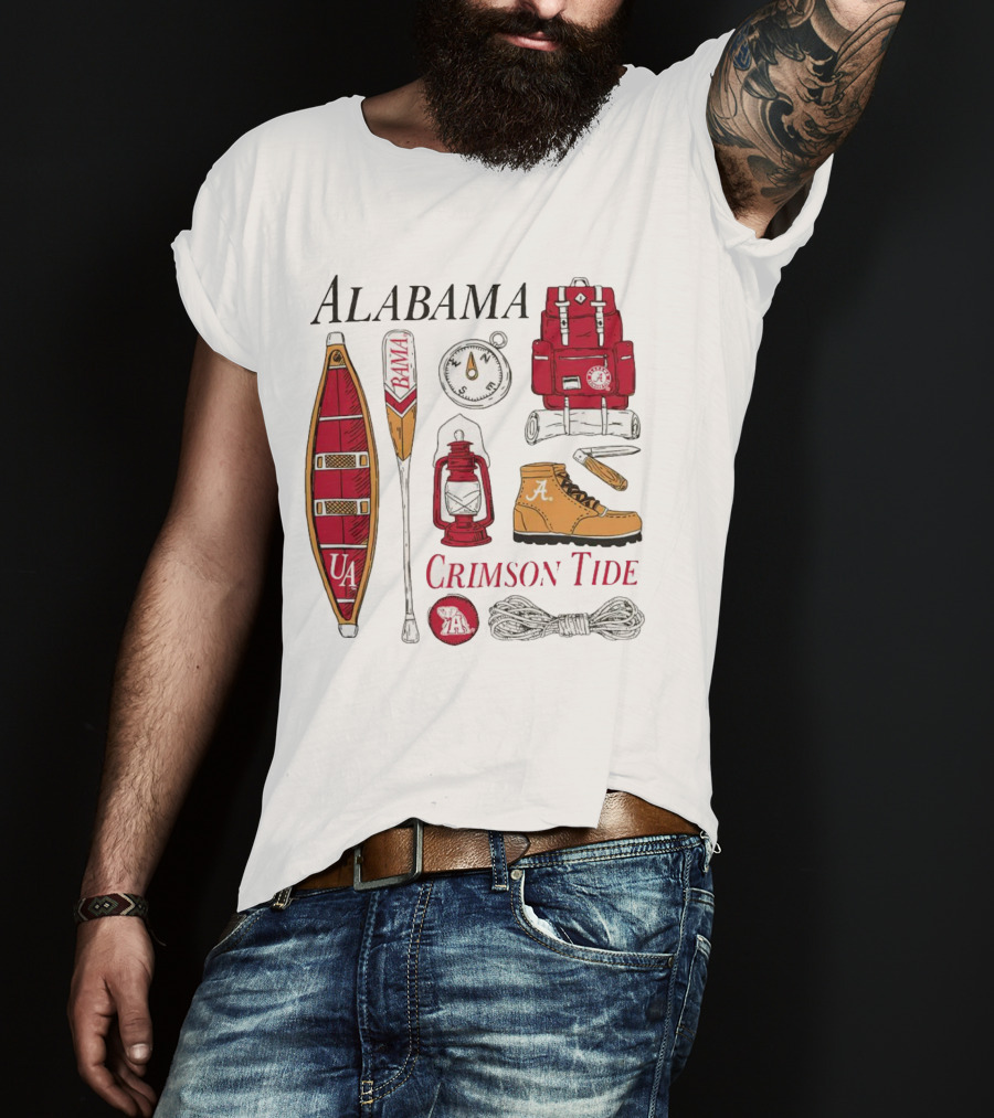 Alabama Crimson Tide Camping Gear And Outdoor Adventure Essentials T-Shirt