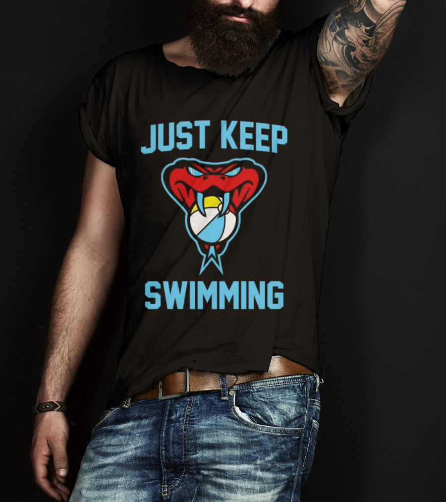 Just Keep Swimming Arizona Diamondbacks Snake Volleyball T-Shirt