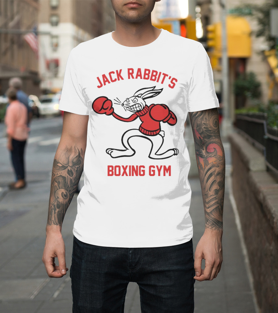 Jack Rabbit's Boxing Gym Rabbit Illustration With Boxing Gloves T-Shirt
