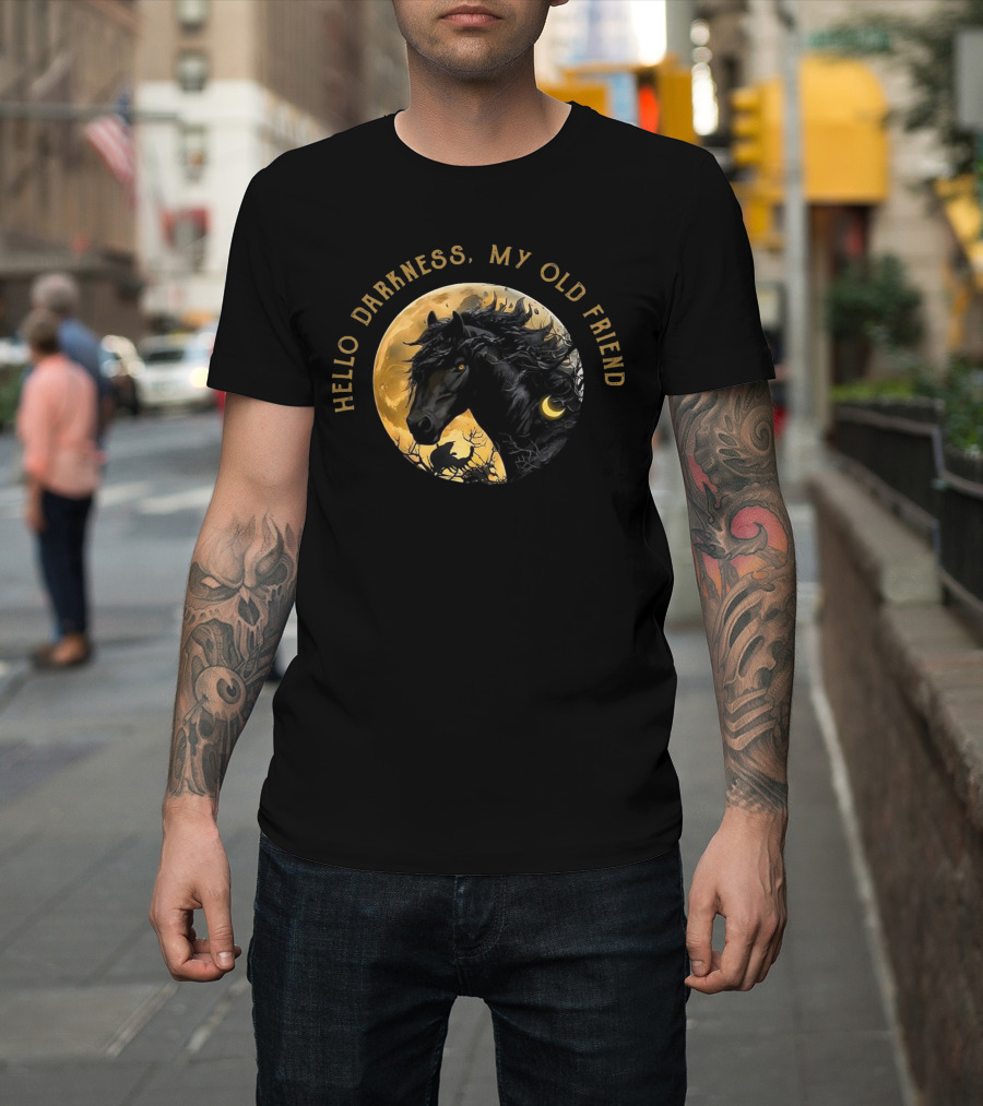 Hello Darkness My Old Friend Moon Horse T-Shirt