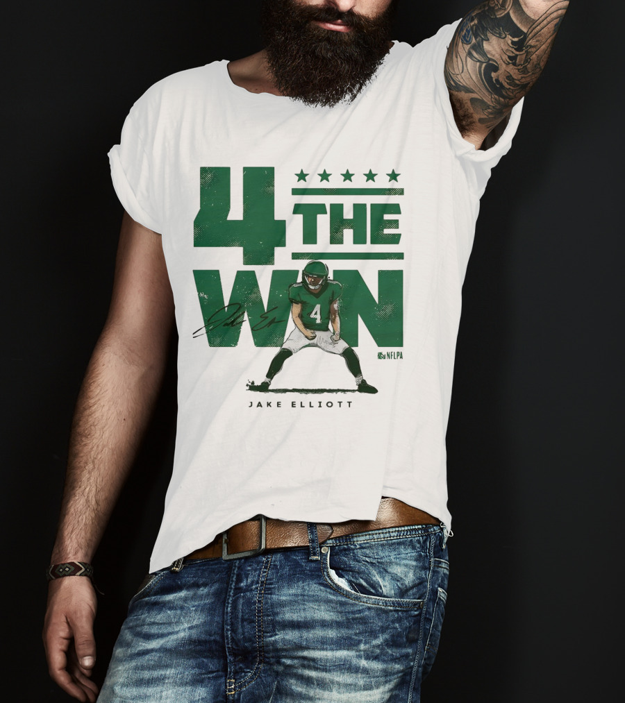 4 The Win Jake Elliott Football Player 4 Win G Signature T-Shirt