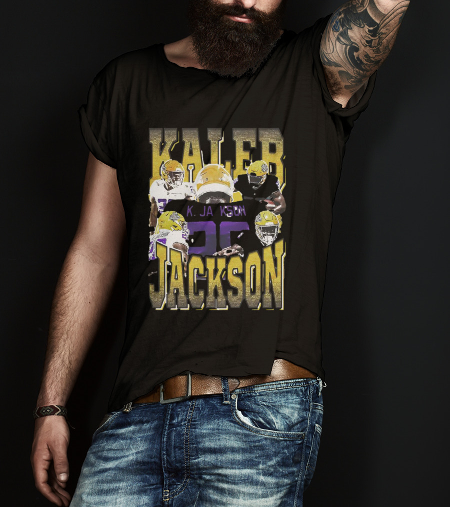 Kaleb Jackson LSU Tigers Football Vintage Retro Athlete Collage T-Shirt