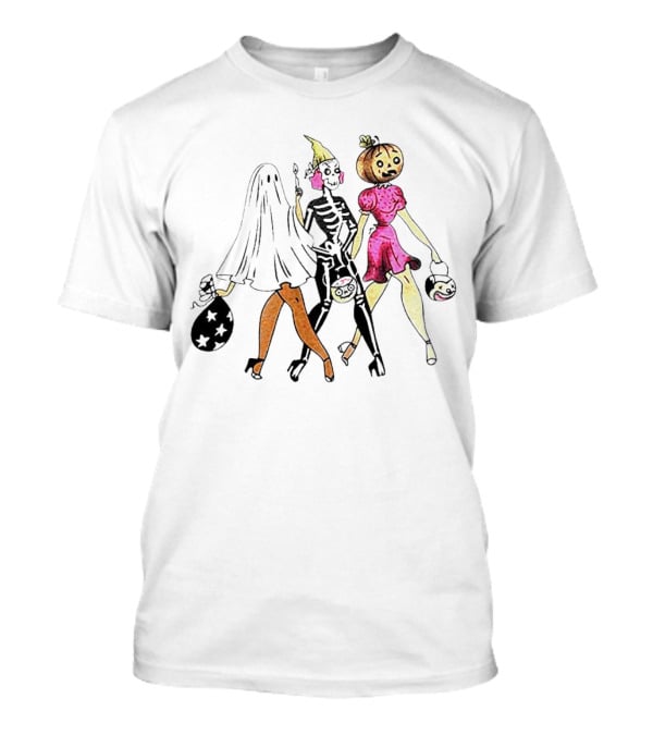 Vanessa Hudgens Vintage Halloween Ghost Skeleton Pumpkin Costume Party T-Shirt