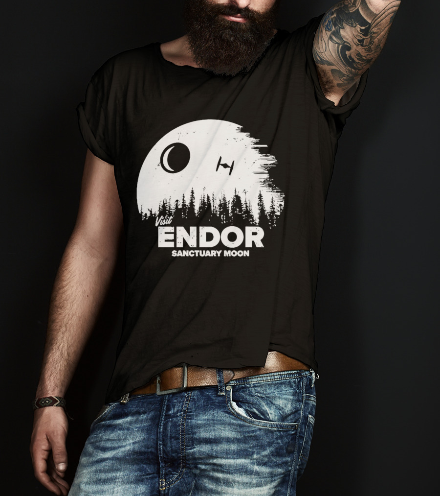 Visit Endor Sanctuary Moon Forest And Spaceship Scene T-Shirt