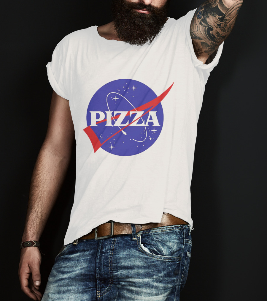 Pizza NASA Style Logo Parody Interstellar T-Shirt