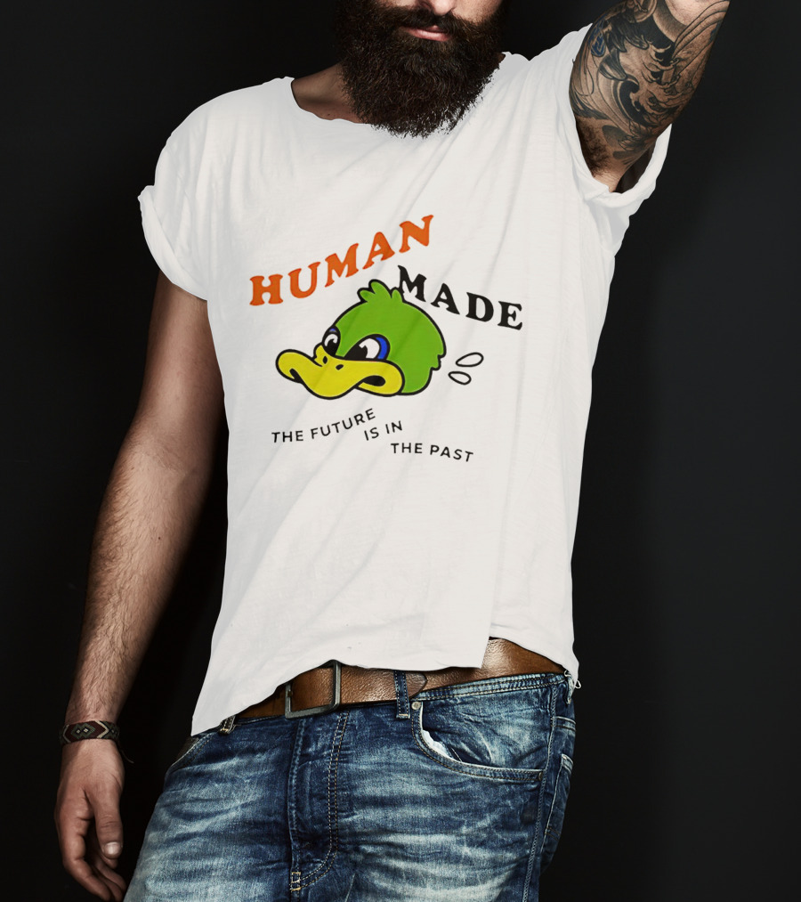 Human Made Duck With The Future Is In The Past Text T-Shirt