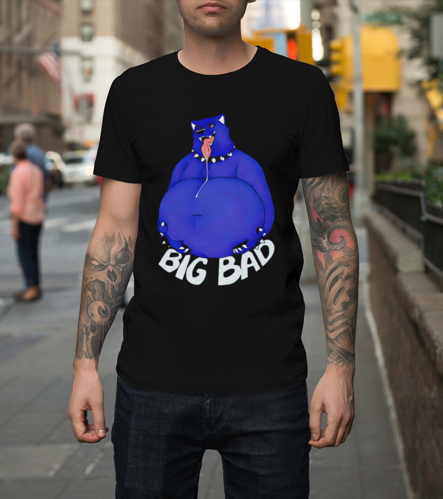 Big Bad Slosh Dog Blue Cartoon Character T-Shirt