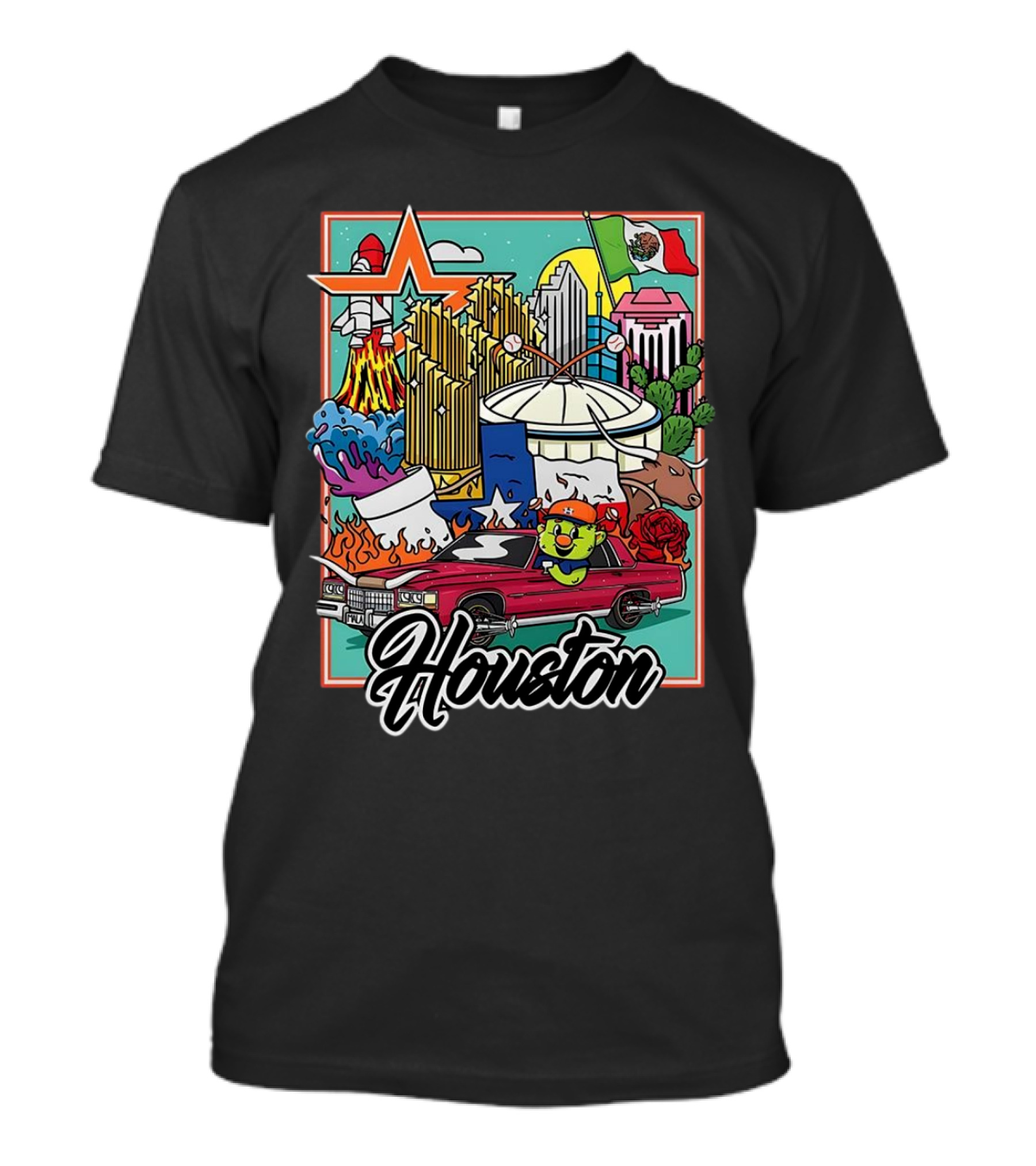 Houston Astros TwoSton Cityscape And Culture Montage T-Shirt