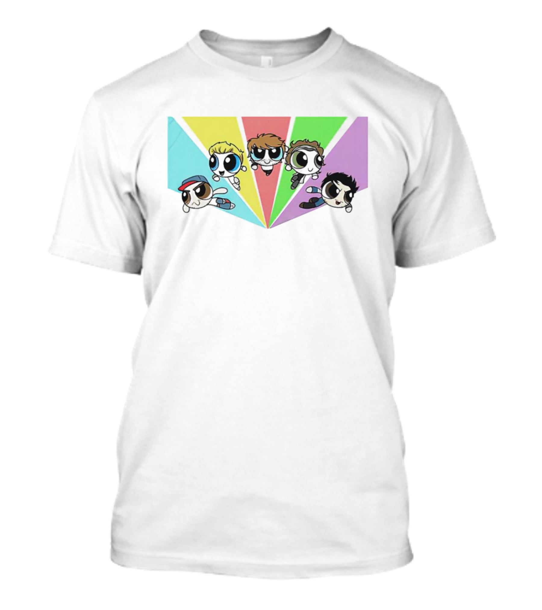 Powerpuff Girls Meet One Direction Cartoon Mashup T-Shirt