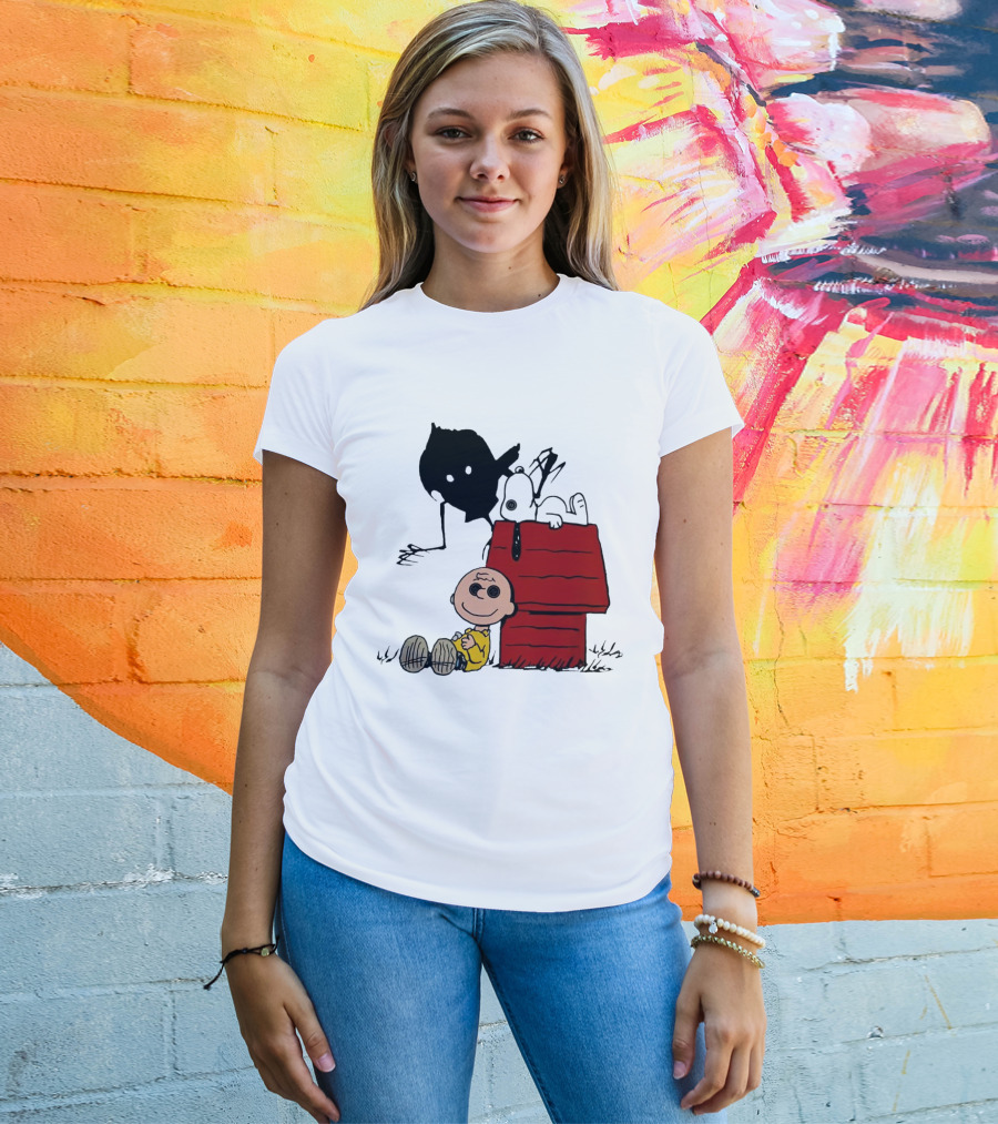 Charlie Brown Snoopy Coraline Button Eyes Shadow T-Shirt