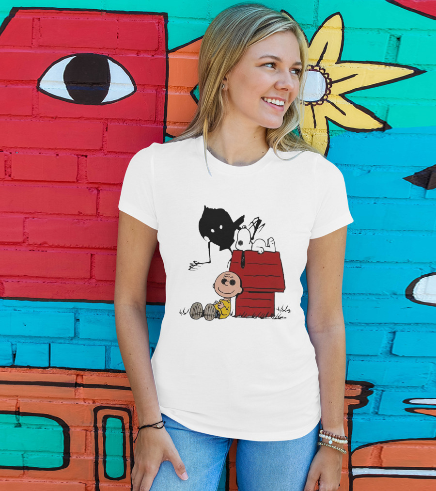 Charlie Brown Snoopy Coraline Button Eyes Shadow T-Shirt