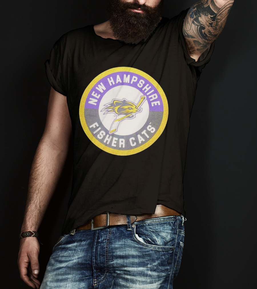 New Hampshire Fisher Cats Hockey Logo Circular Emblem T-Shirt