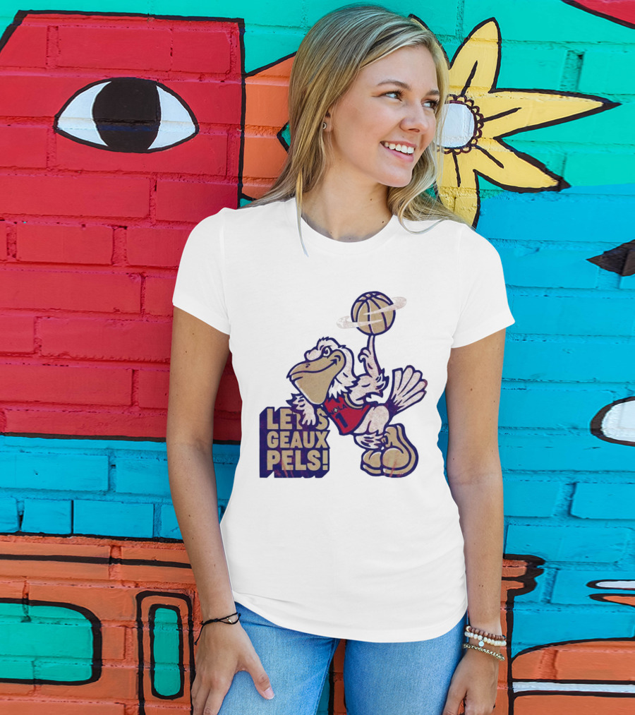 Let’s Geaux Pels Basketball Pelican T-Shirt
