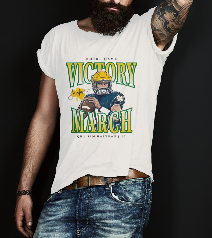 Notre Dame Victory March Sam Hartman QB 10 T-Shirt