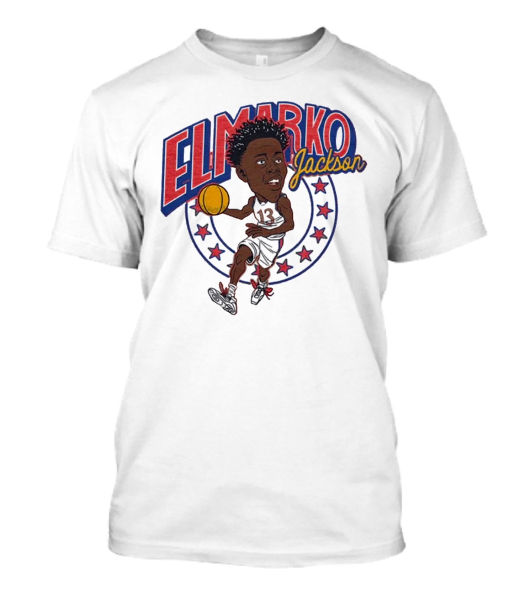 Elmarko Jackson Kansas Jayhawks Basketball Vintage Stars T-Shirt