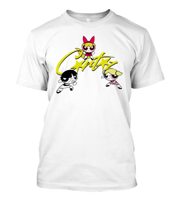 The Powerpuff Girls Corteiz Logo With Characters Buttercup Blossom Bubbles T-Shirt