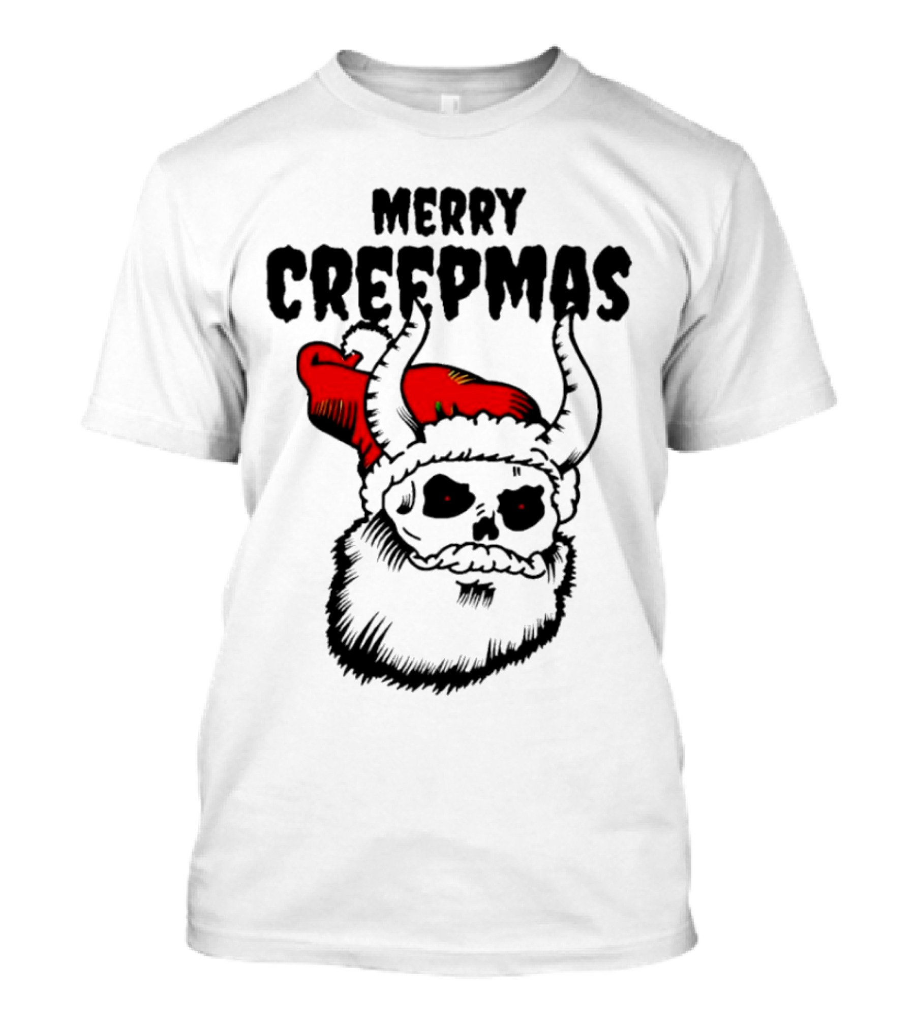 Merry Creepmas Horror Santa Skull Christmas T-Shirt