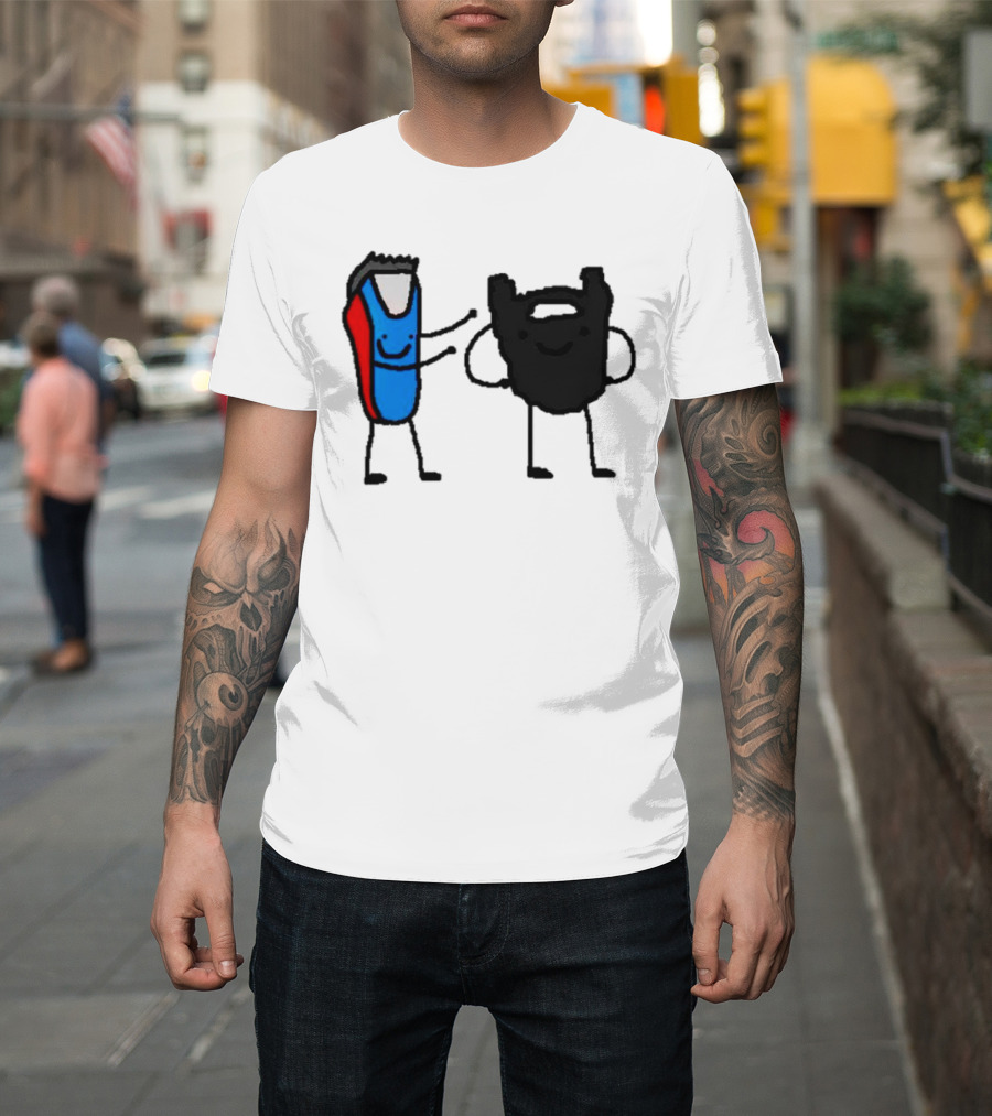 Clipps and Beard Clippers and Facial Hair Cartoon T-Shirt