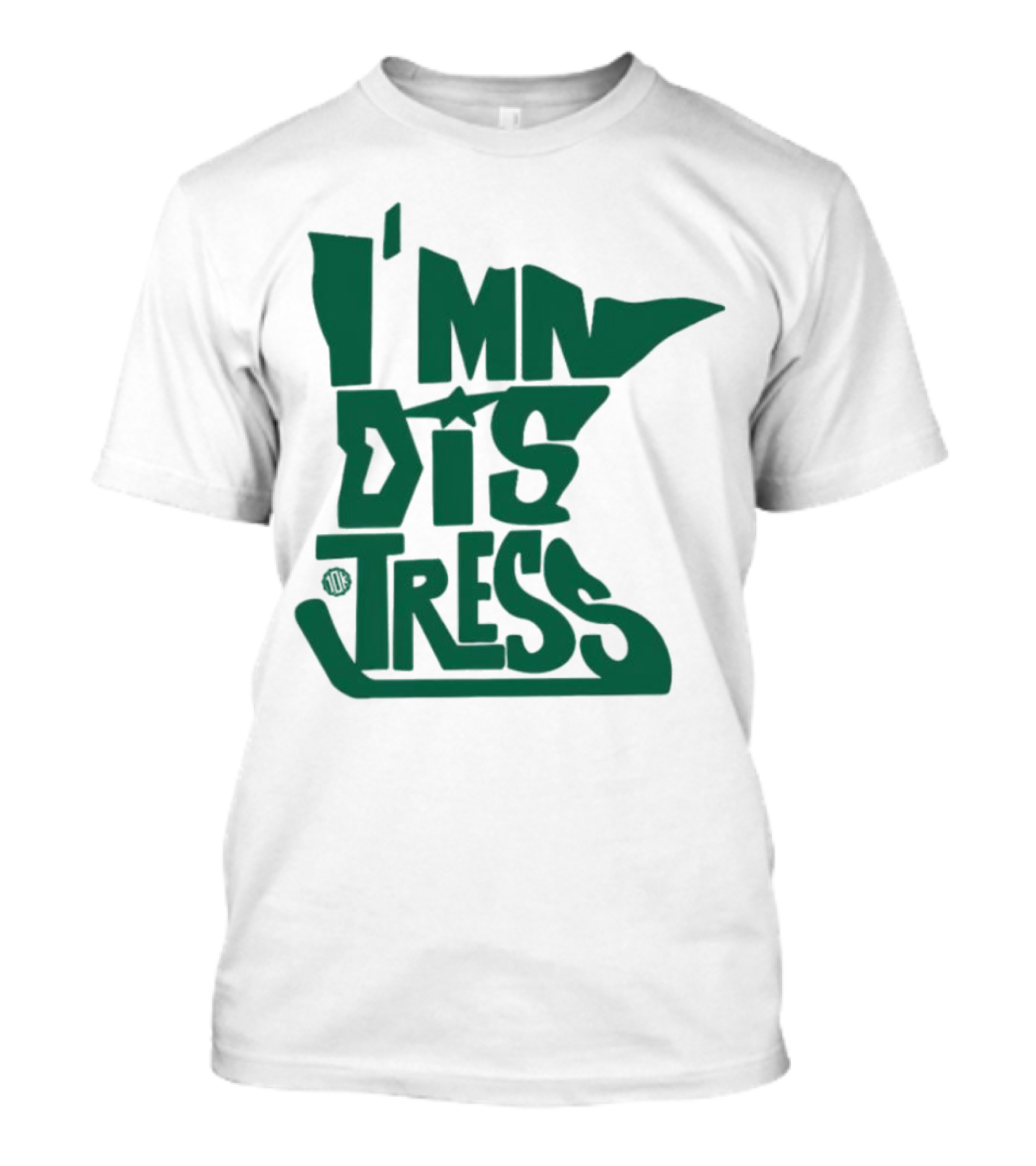 I MN Dis Tress Minnesota Silhouette And Hockey Stick T-Shirt