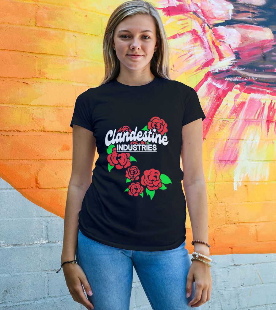 Clandestine Industries Intricate Brand Of Roses T-Shirt