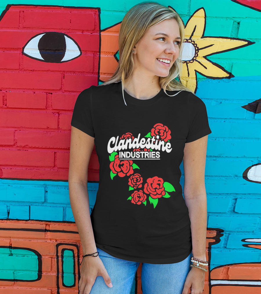 Clandestine Industries Intricate Brand Of Roses T-Shirt