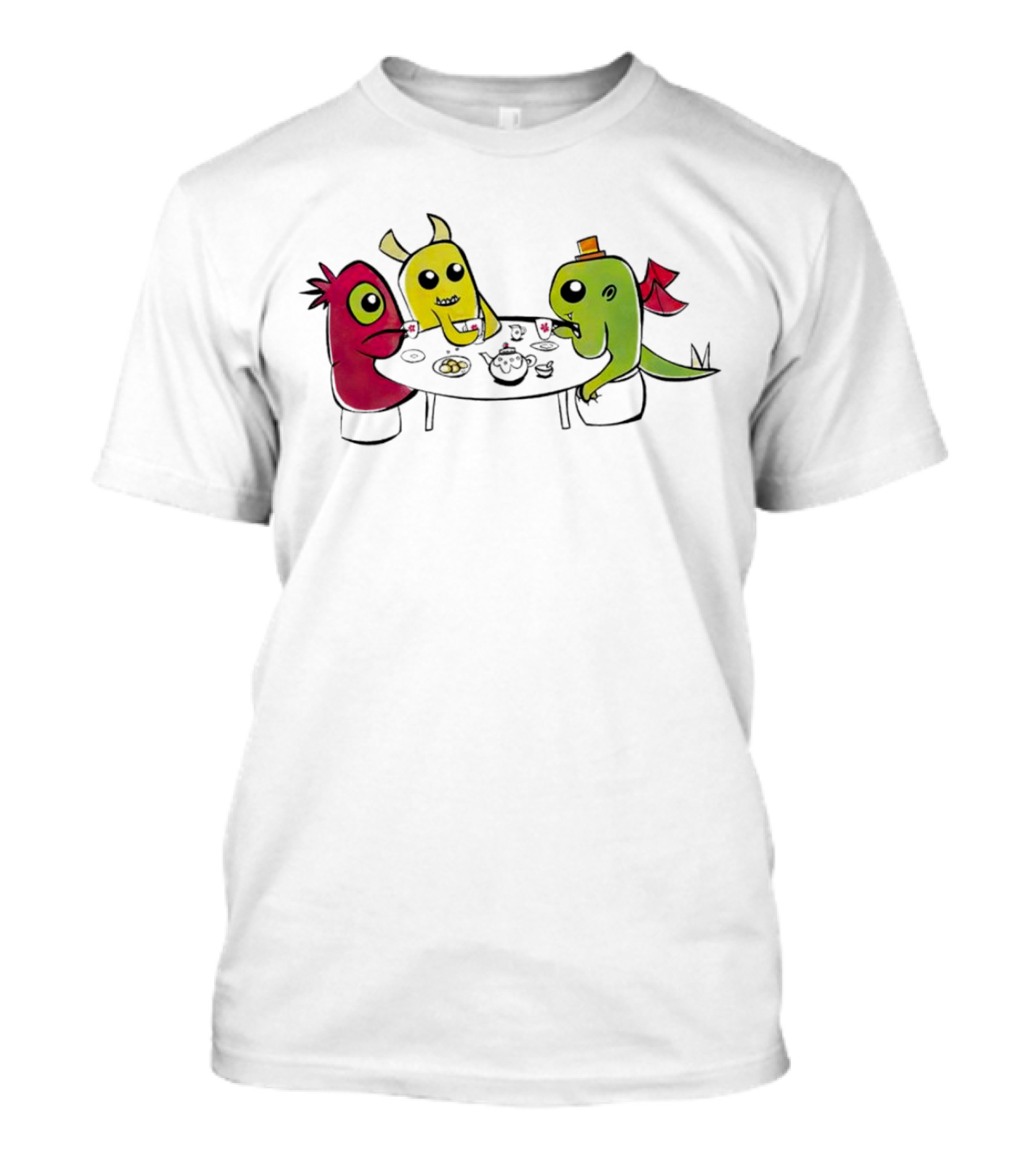 Monster Tea Party At Table With Cookies And Teacups T-Shirt