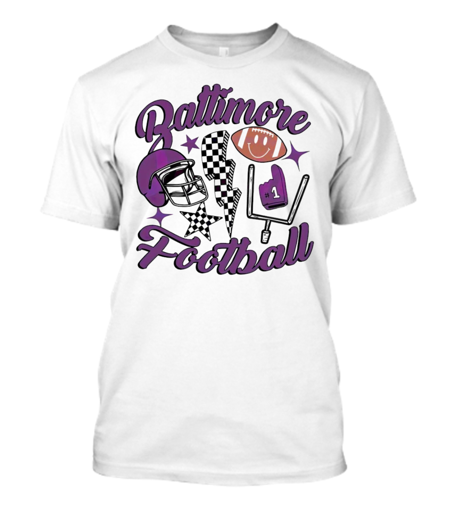 Baltimore Football NFL Team Helmet Smile Number One T-Shirt
