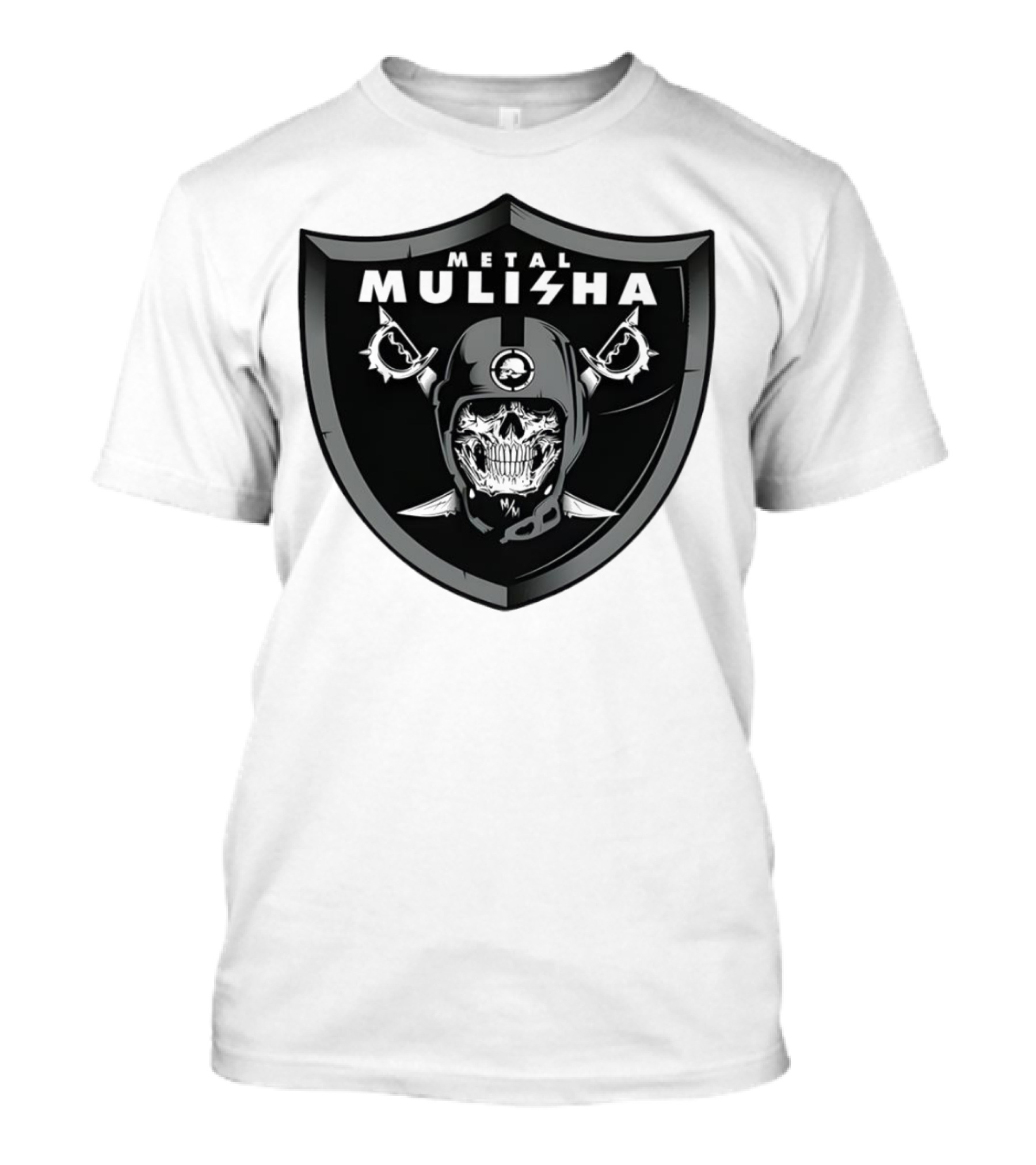 Las Vegas Raiders Skull Metal Mulisha Shield Halloween Helmets Swords T-Shirt