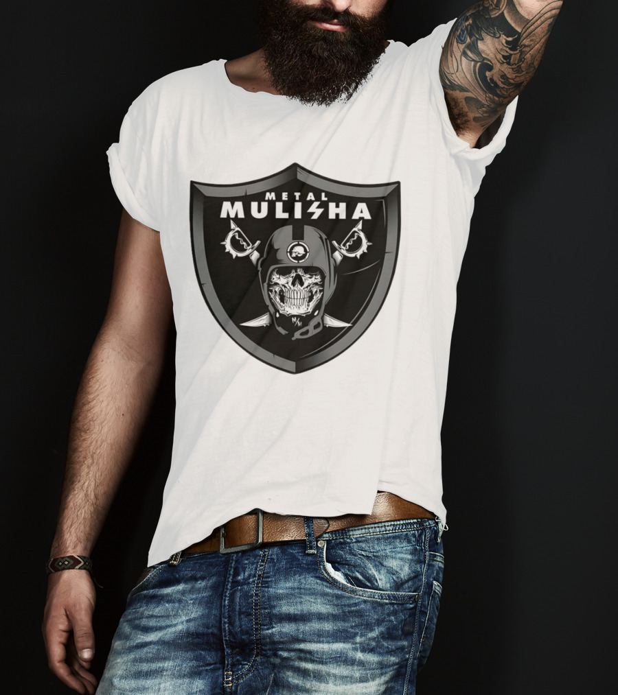 Las Vegas Raiders Skull Metal Mulisha Shield Halloween Helmets Swords T-Shirt