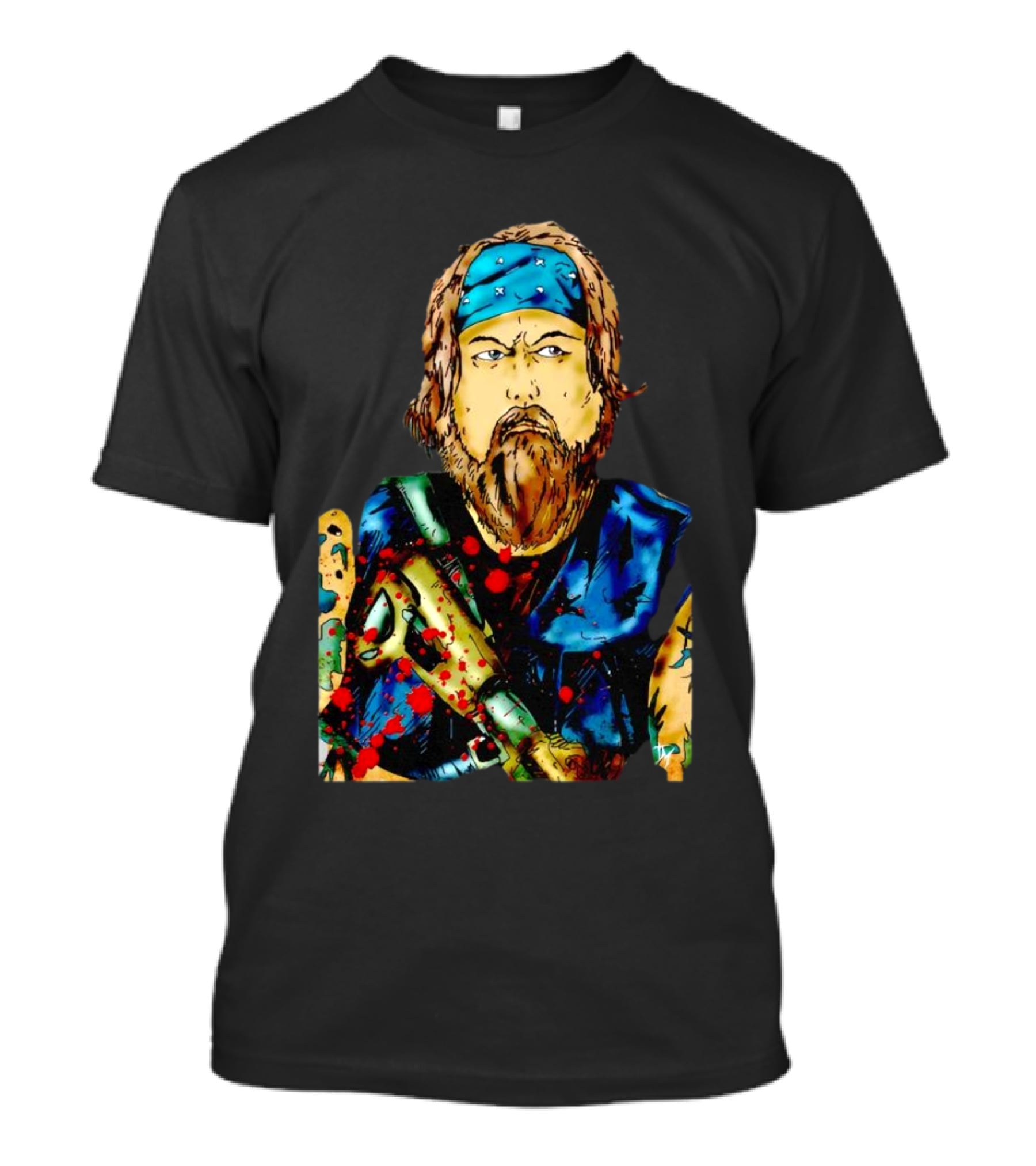 Savior TKO TKO Artist Print Bearded Bandana Warrior T-Shirt