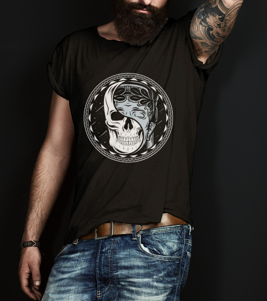 Skull Guardian Yin Yang Mask Fusion T-Shirt