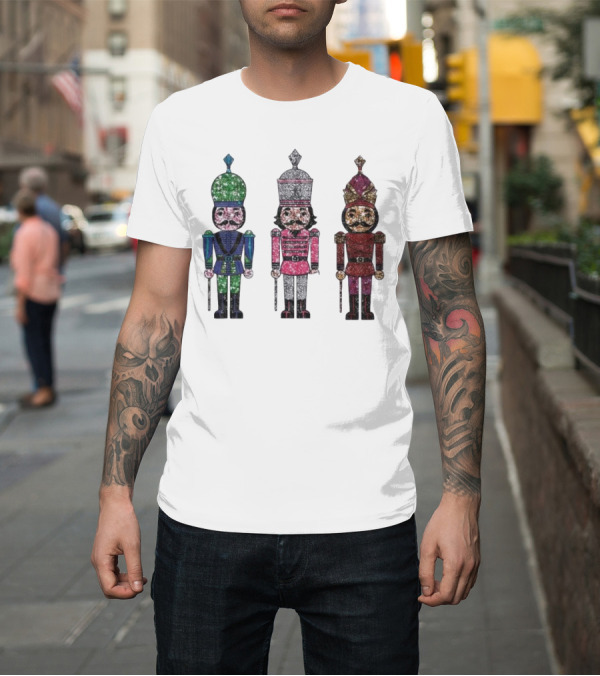 Shirt: Nutcracker Christmas Glitter Soldiers Trio T-Shirt Nutcracker Christmas Glitter Soldiers Trio T-Shirt