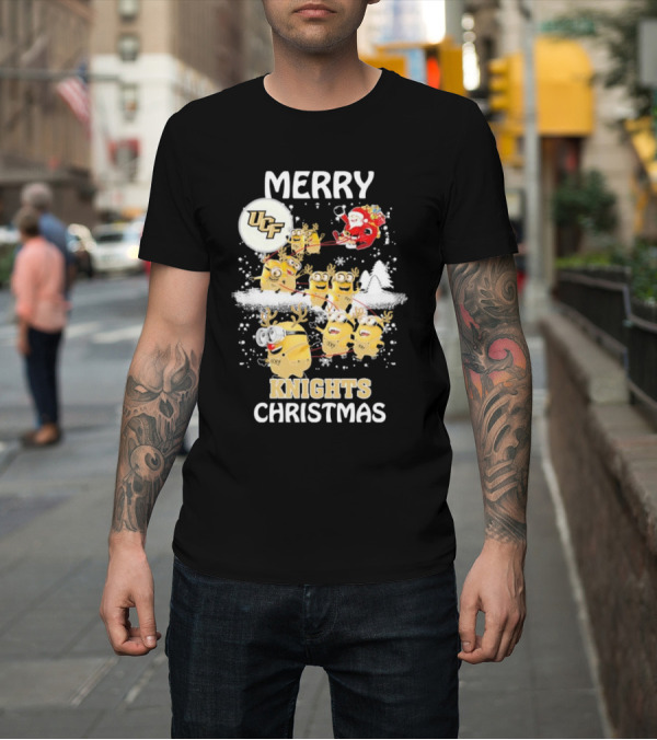 Shirt: Merry UCF Knights Christmas with Minions and Santa T-Shirt Merry UCF Knights Christmas with Minions and Santa T-Shirt