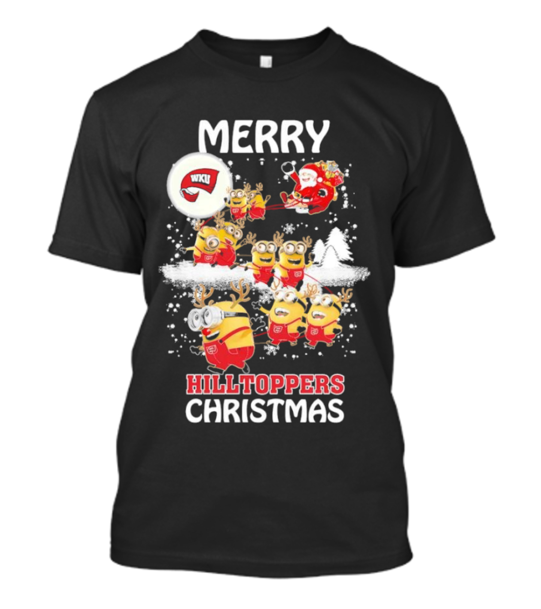 Merry WKU Hilltoppers Minions Christmas T-Shirt