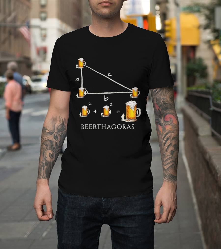 Beerthagoras Theorem Math Pythagoras Beer Mugs Equation T-Shirt