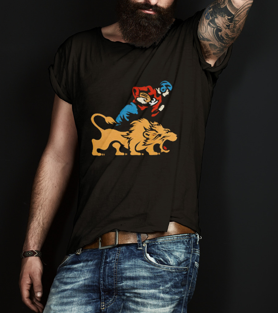 Detroit Lions Vintage Football Player And Lion Emblem This Story Is Just Beginning T-Shirt