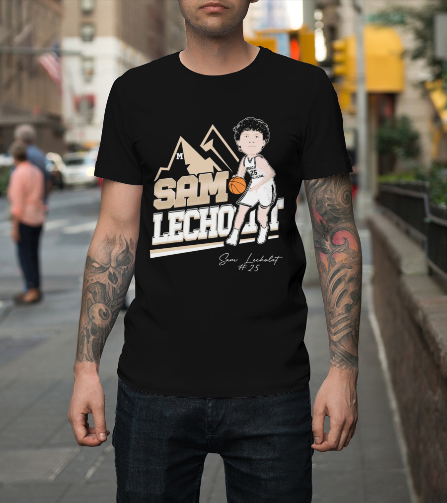 Sam Lecholat Montana State Bobcats Collective #25 Signature Basketball Player M T-Shirt