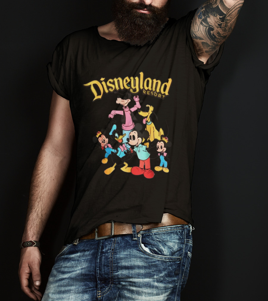 Disneyland Resort Mickey Mouse Goofy Donald Duck Pluto Characters T-Shirt