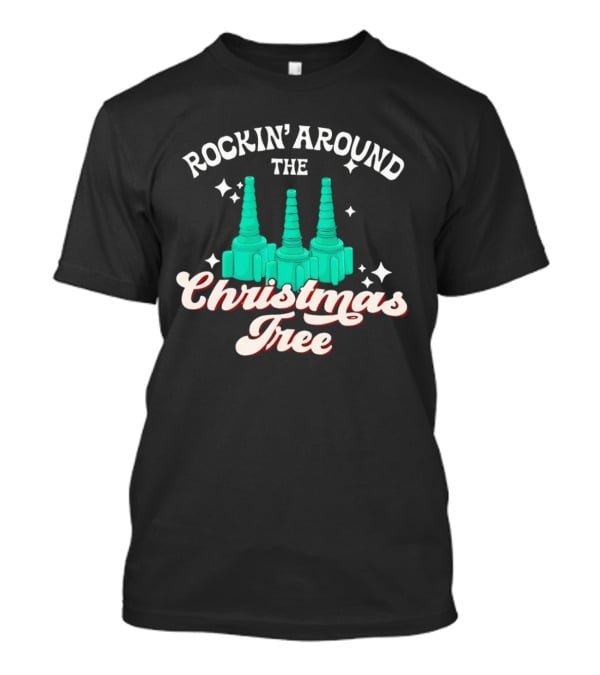 Rockin’ Around The Christmas Tree With Stylized Turquoise Towers T-Shirt