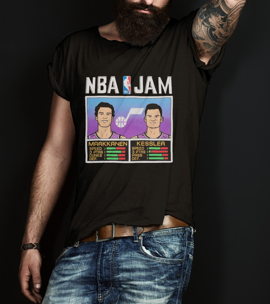NBA Jam Jazz Markkanen Kessler Player Stats T-Shirt