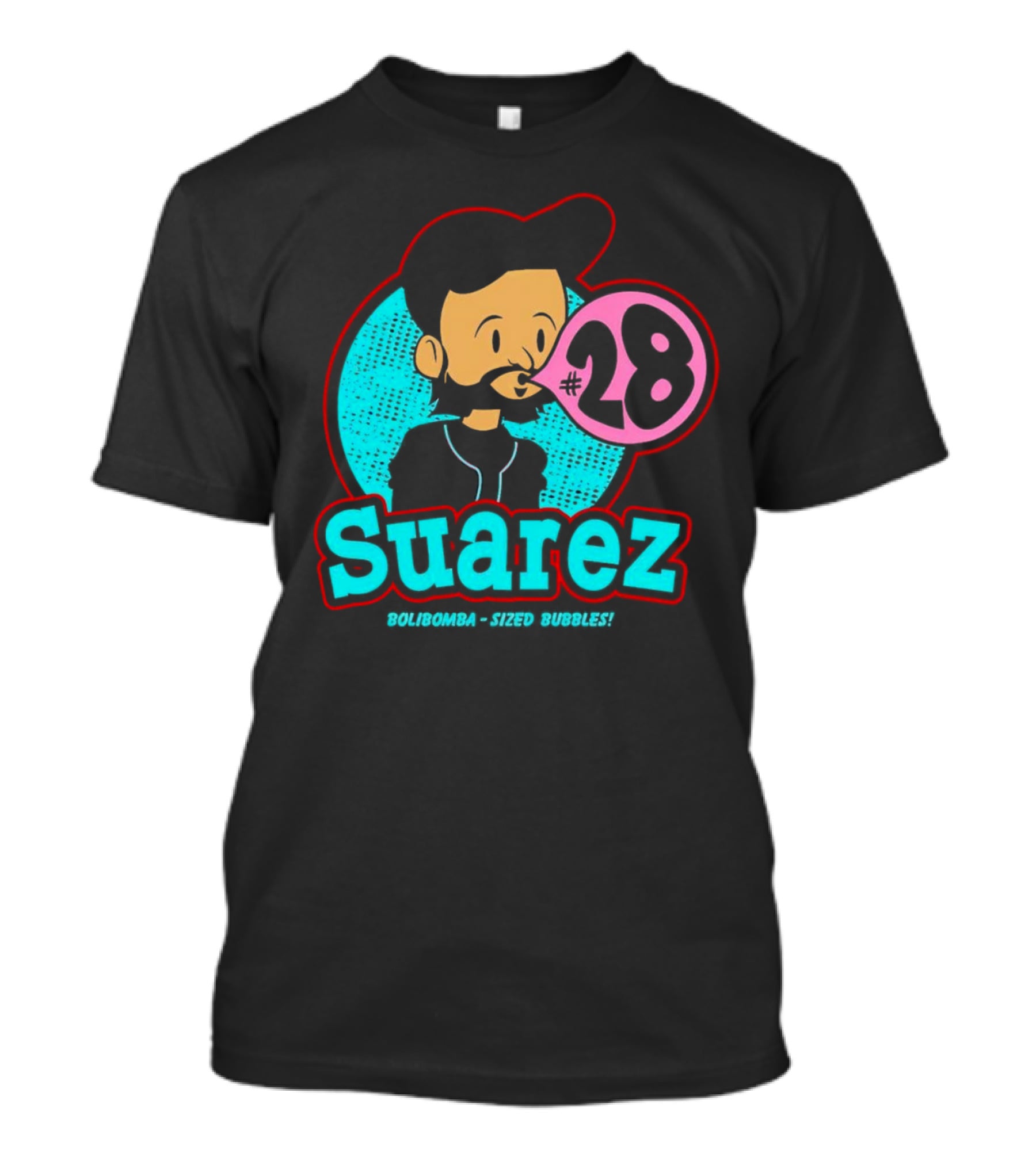 Suarez #28 Bolibomba Sized Bubbles Cartoon Cincinnati Reds Bubblegum T-Shirt