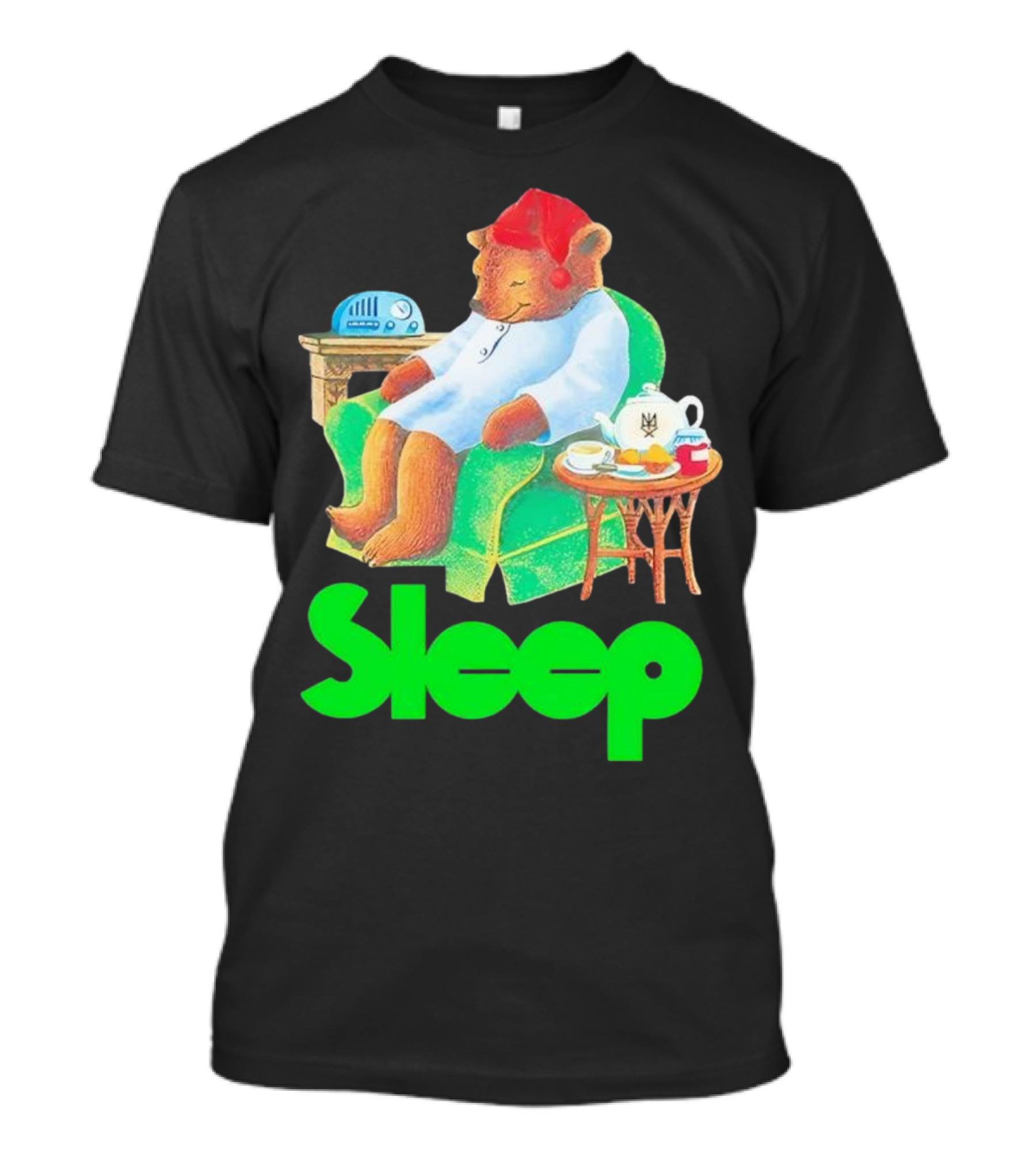 Sleep Tea Bear Radio Chair Cozy Time T-Shirt
