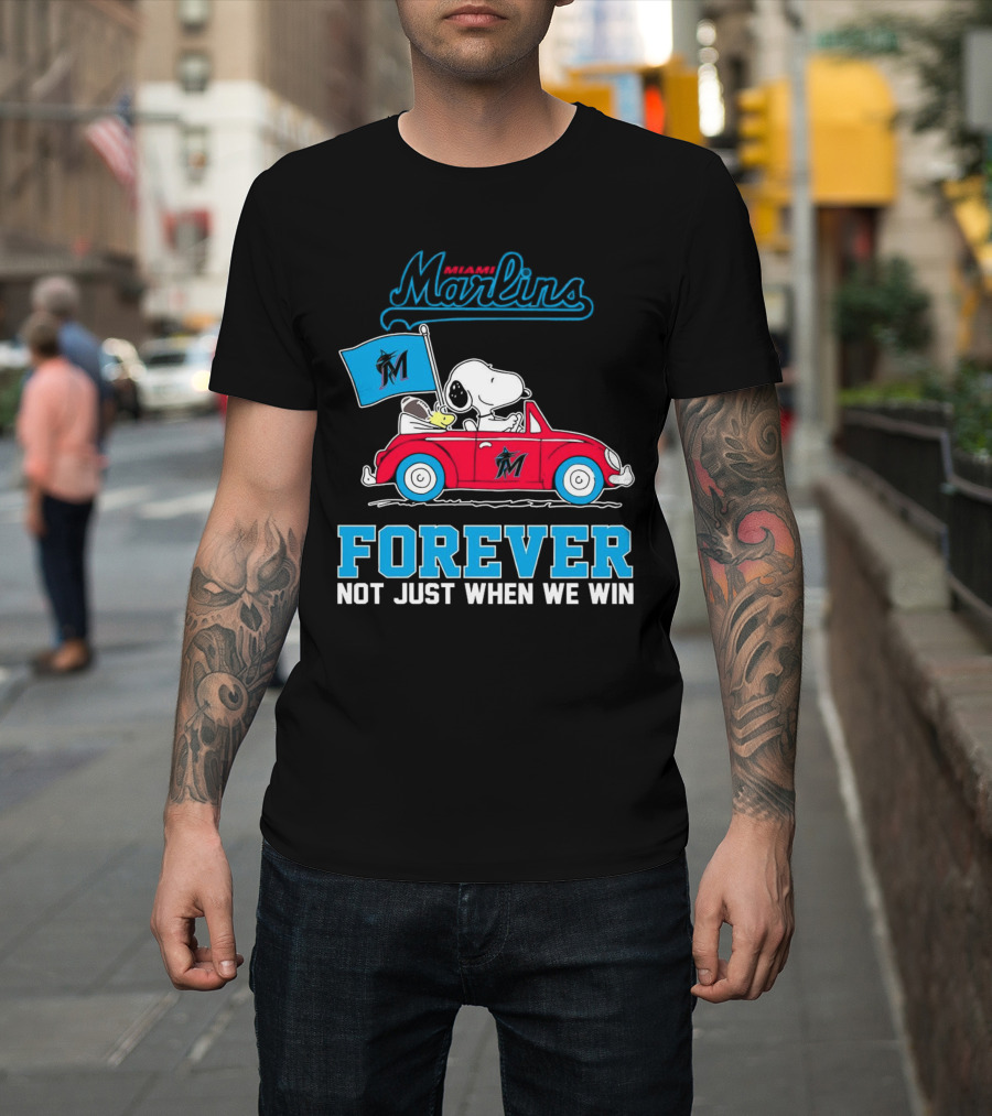 Snoopy Miami Marlins Forever Not Just When We Win T-Shirt