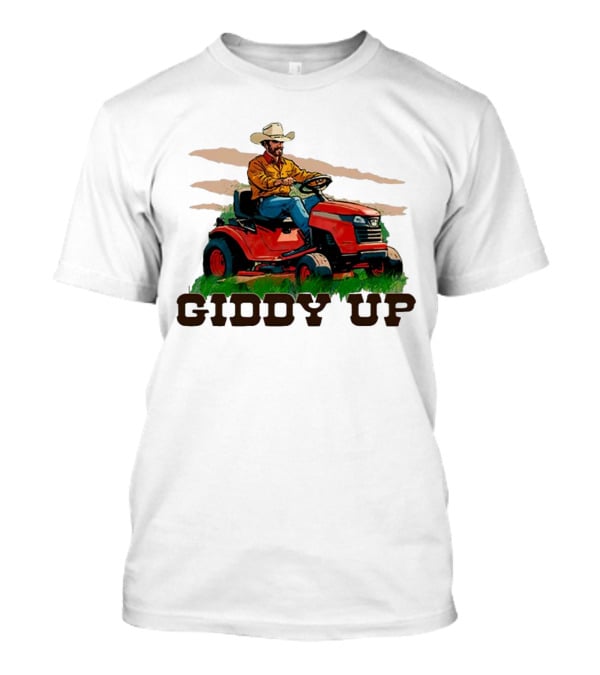Giddy Up Cowboy On Lawn Mower T-Shirt